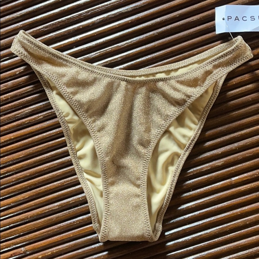 Gold LA Hearts Swimsuit Bottoms